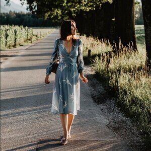 Realisation Par Violette Dress in Dusty Blue